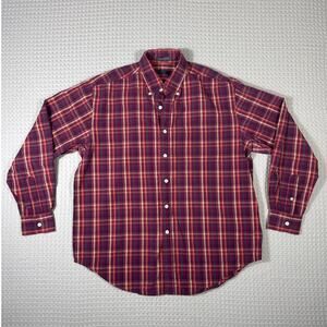 LYLE‎ & SCOTT Plaid 100% Combed Cotton Men's Large Long Sleeve Button Down Shirt